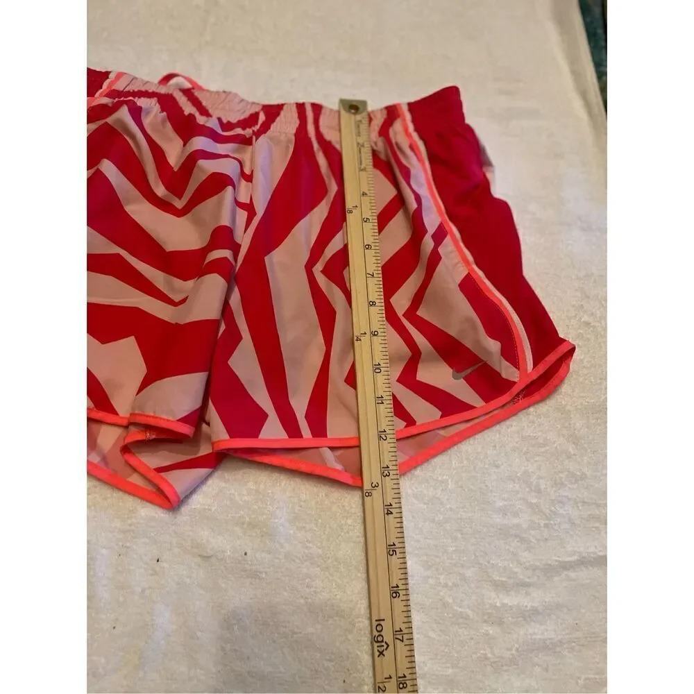 Nike Dri Fit Women’s Athletic Shorts orange/ white/zebra print size M